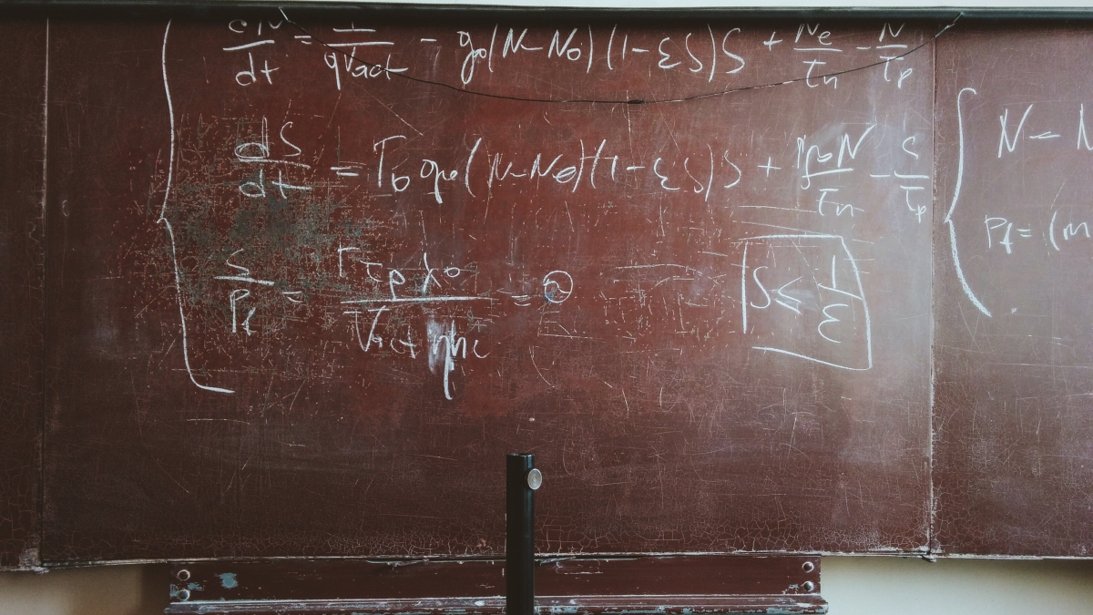 Math equations on old blackboard